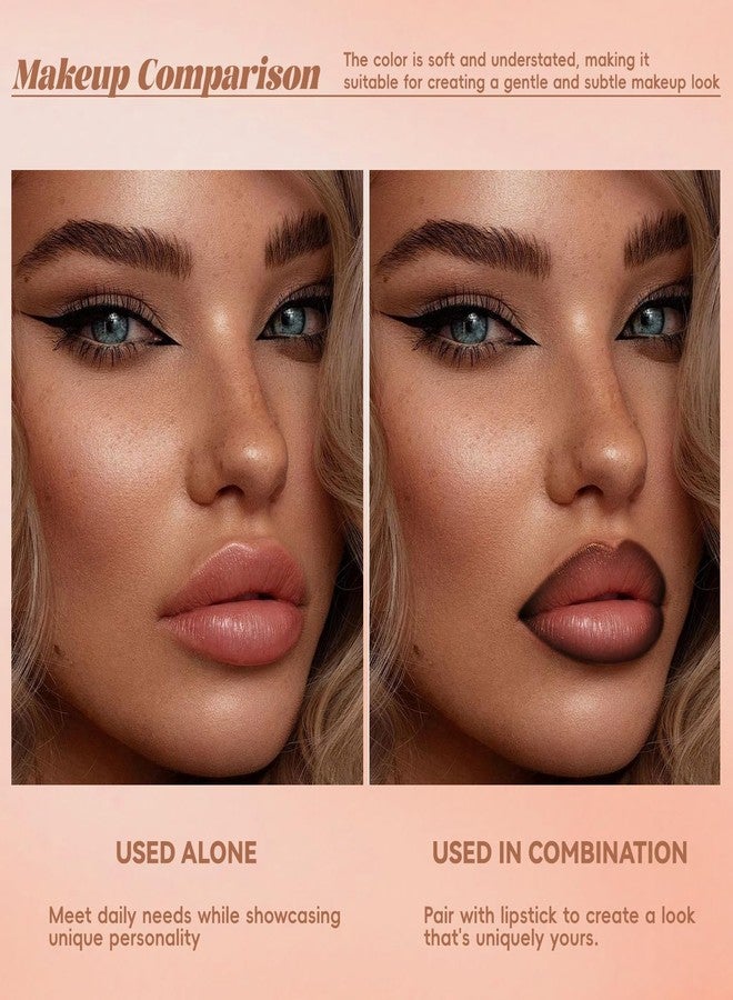 Noerrors 2PCS Gradient Lip Liner and Lipstick Lip Combo Set for Women, Brown Plumping Lip Liner Pencil & Nude Matte Lip Balm, Waterproof Long-Lasting Smudge-Proof Velvet Lip Makeup Kit for beginner - Image 5